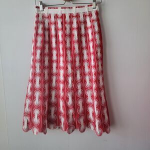 Jsong collection 100% linen women's Ribbon Threaded Circle Skirt sz 4 Style 1800